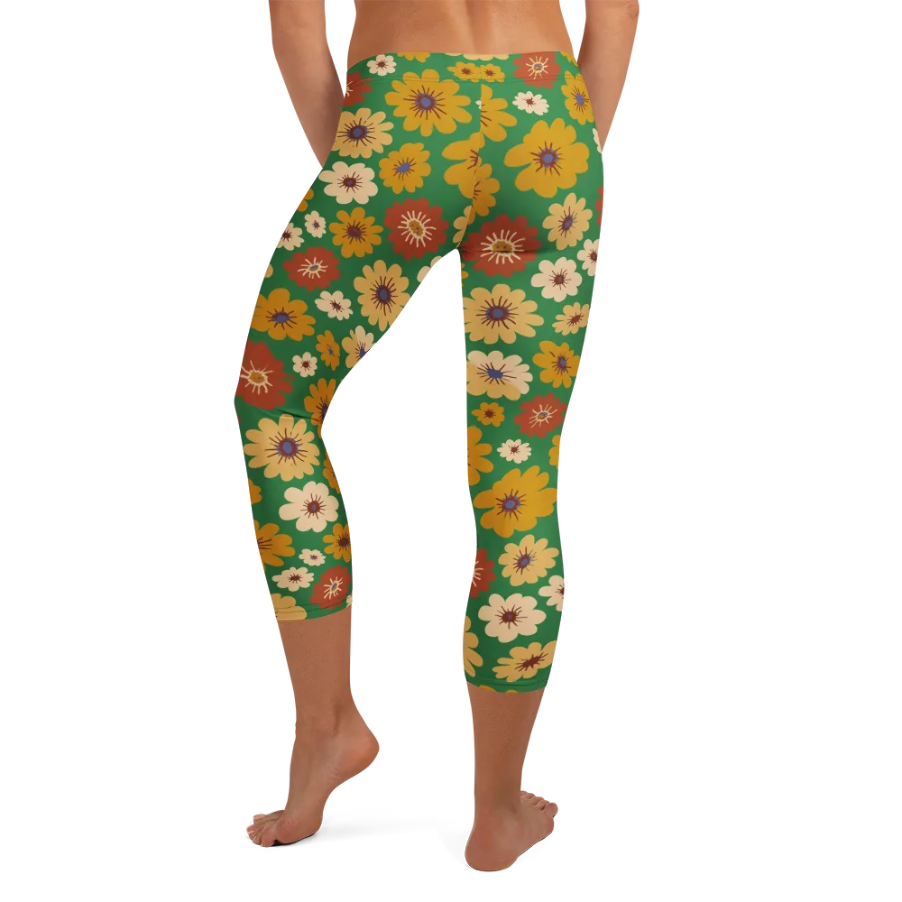 Garden Groove on Capri Leggings — Back