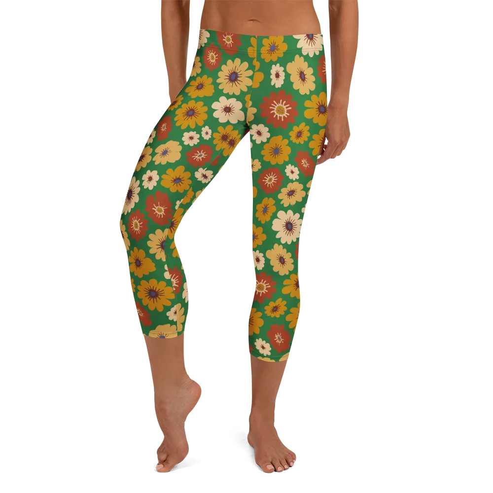 Garden Groove on Capri Leggings — Front