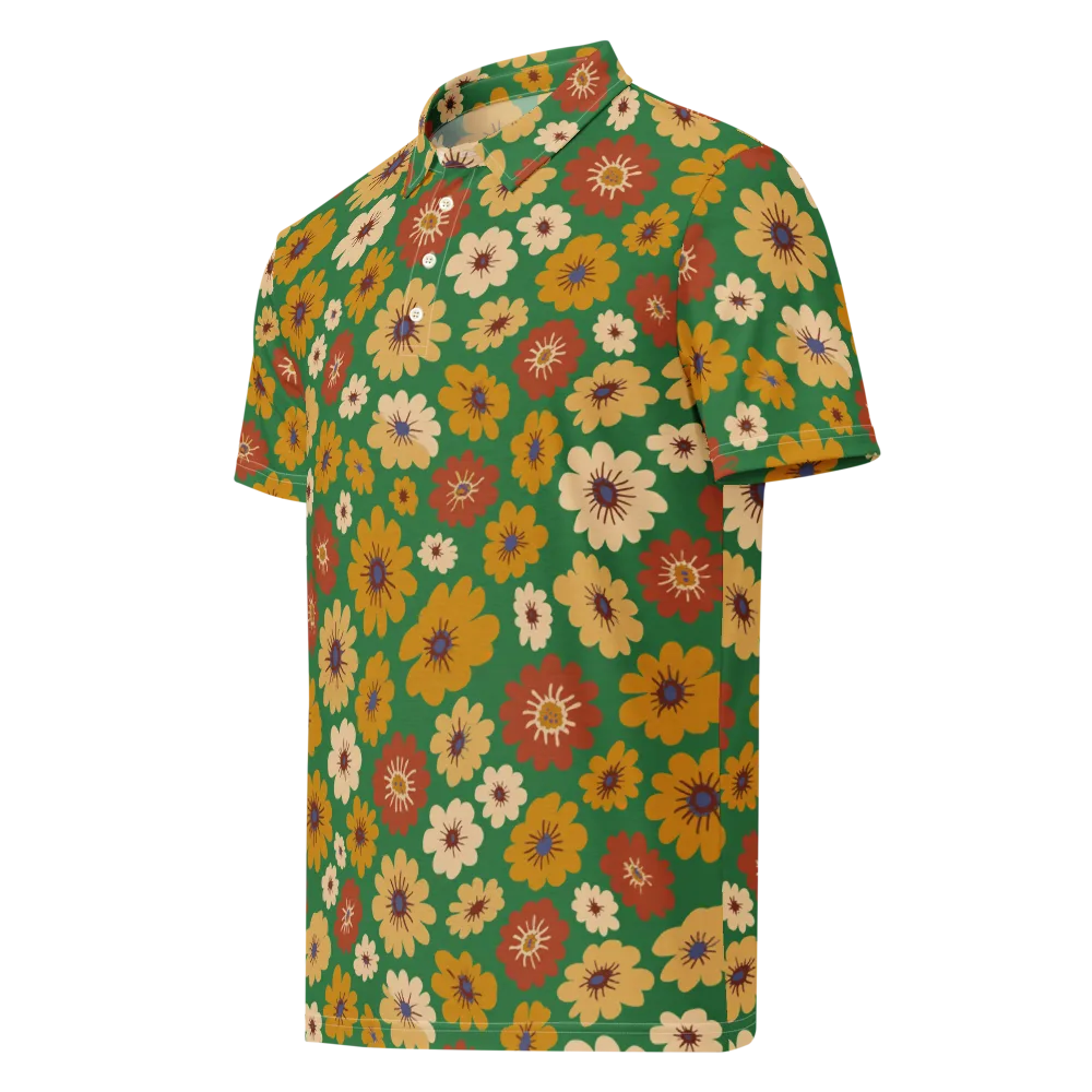 Garden Groove on Men's Slim Fit Polo Shirt — Left Front