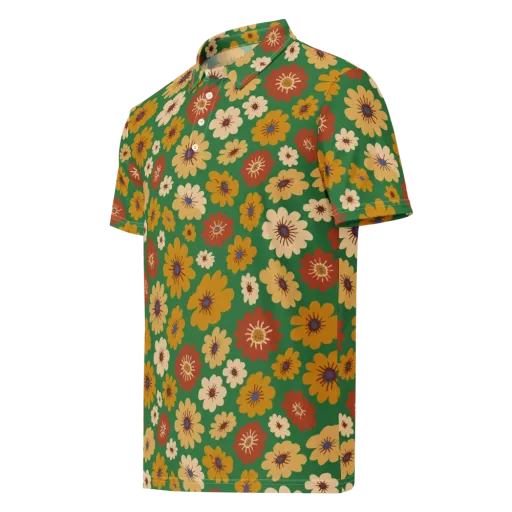 Garden Groove on a Men's Slim Fit Polo Shirt