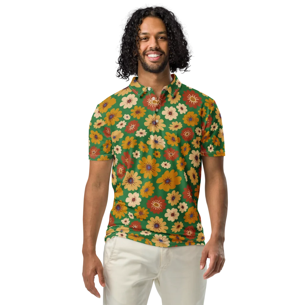 Garden Groove on Men's Slim Fit Polo Shirt — Front