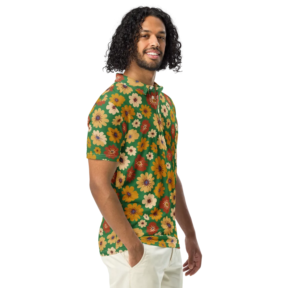 Garden Groove on Men's Slim Fit Polo Shirt — Right Front