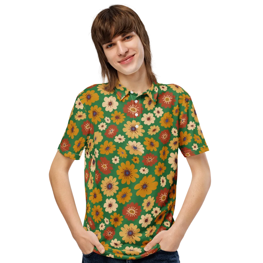 Garden Groove on Men's Slim Fit Polo Shirt — Front