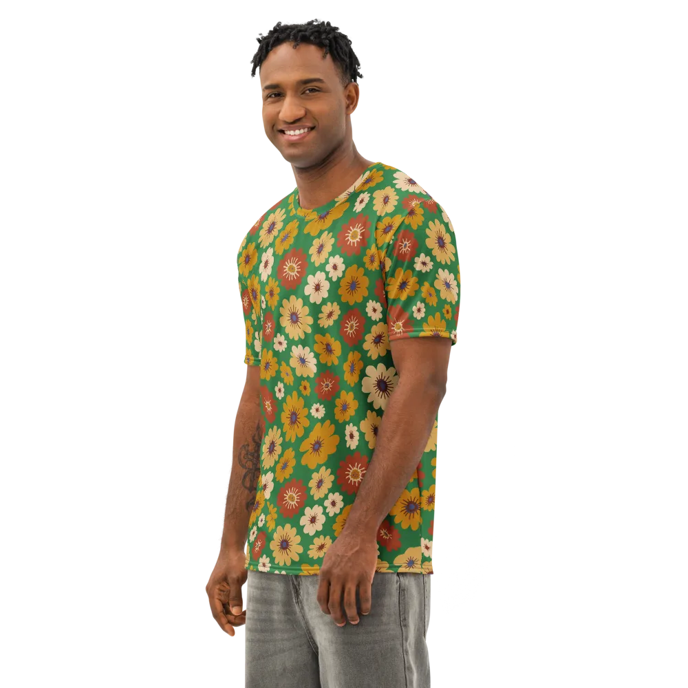 Garden Groove on Men's Cotton Crew Neck T-Shirt — Left Front