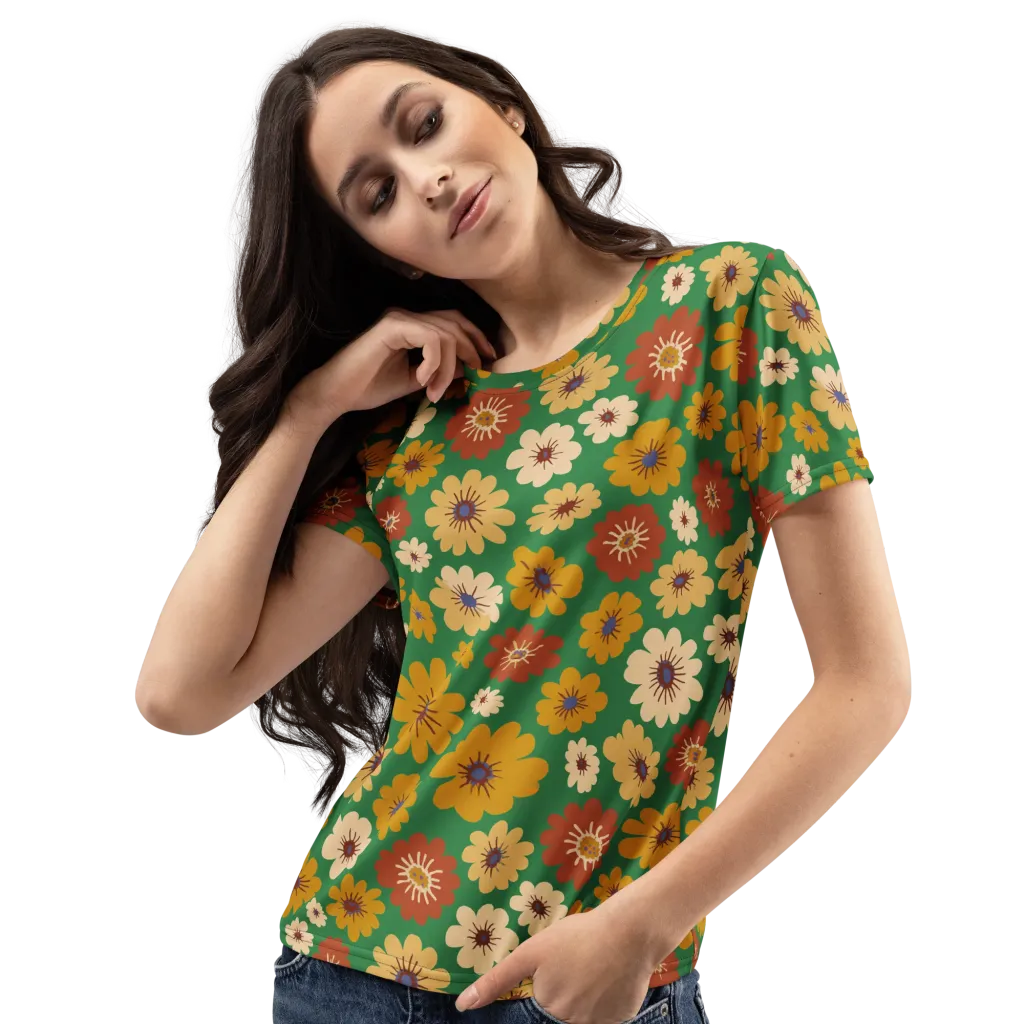 Garden Groove on Women's Crew Neck T-Shirt — Left Front
