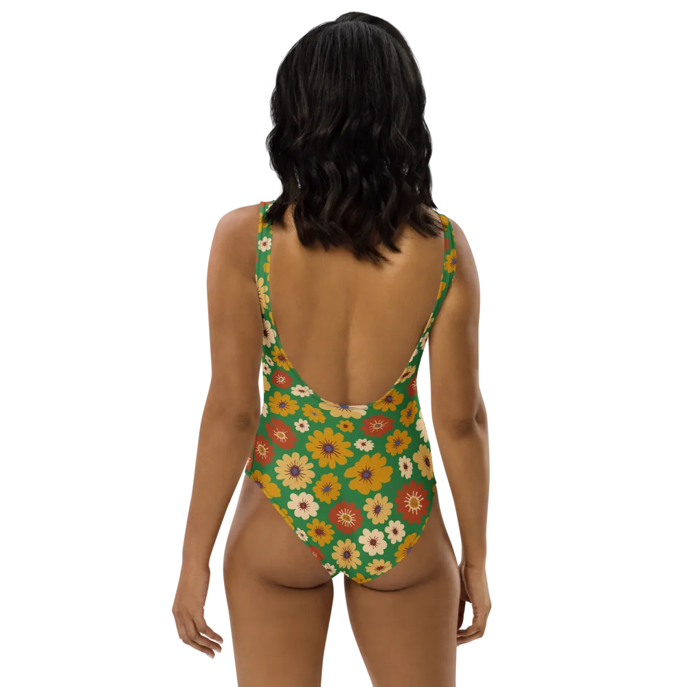 Garden Groove on One-Piece Swimsuit — Back