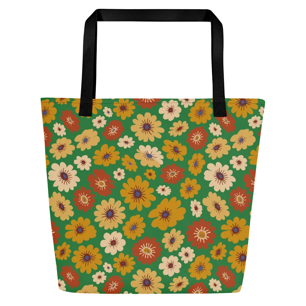Garden Groove on Large Tote Bag W/ Pocket — Front