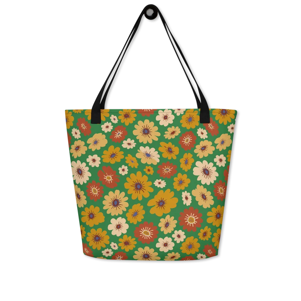 Garden Groove on Large Tote Bag W/ Pocket — Front