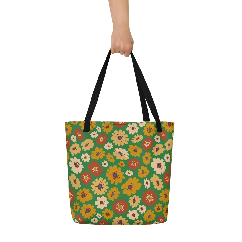 Garden Groove on Large Tote Bag W/ Pocket — Front