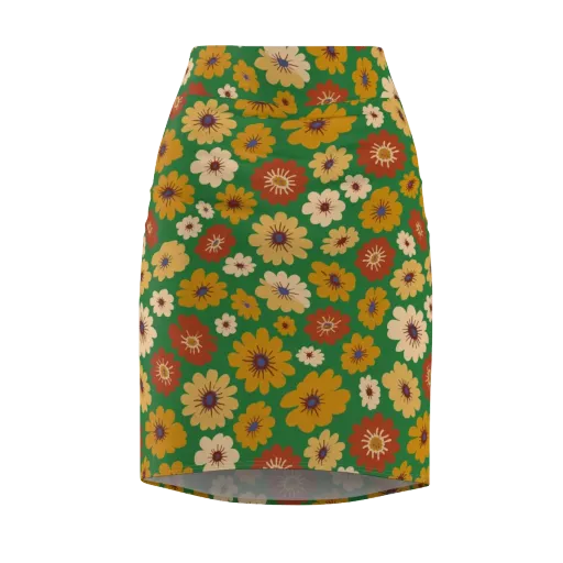 Garden Groove on a Pencil Skirt