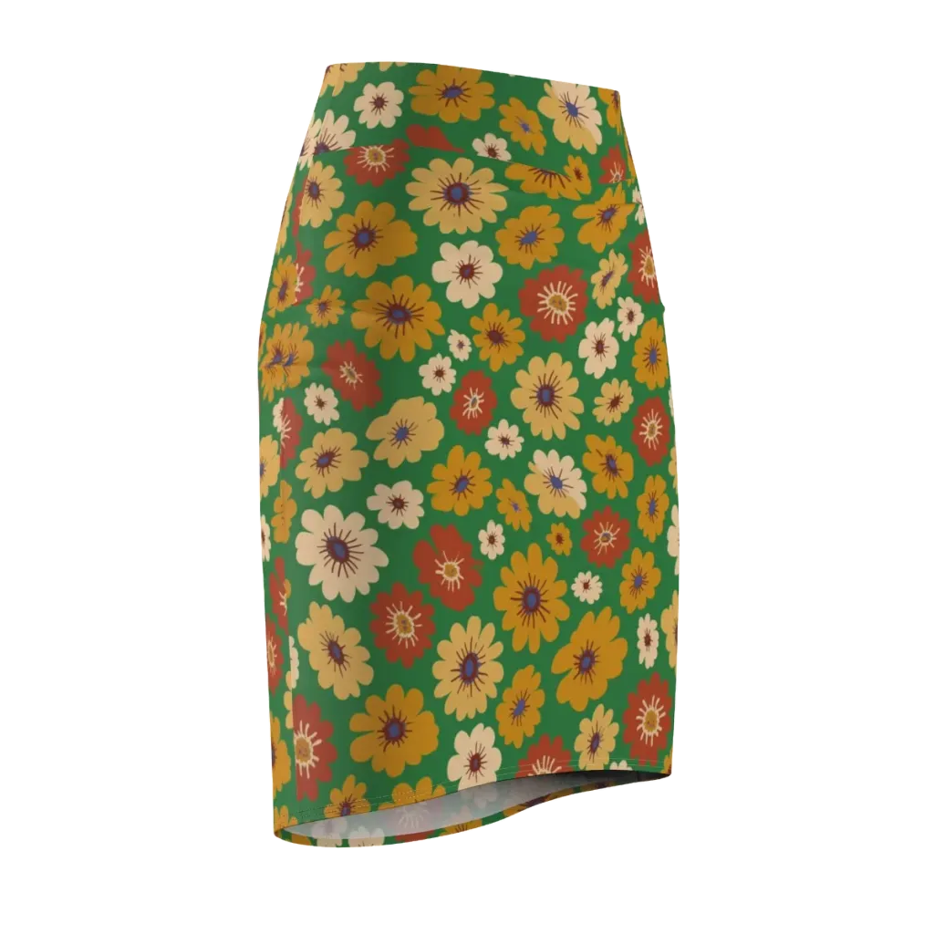 Garden Groove on Pencil Skirt — Front Side