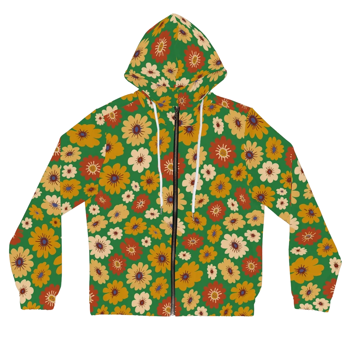 Garden Groove on Women's Full-Zip Hoodie — Front
