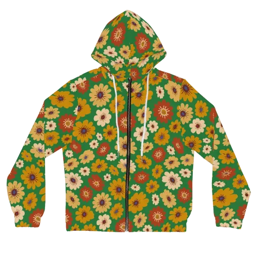 Garden Groove on a Women's Full-Zip Hoodie