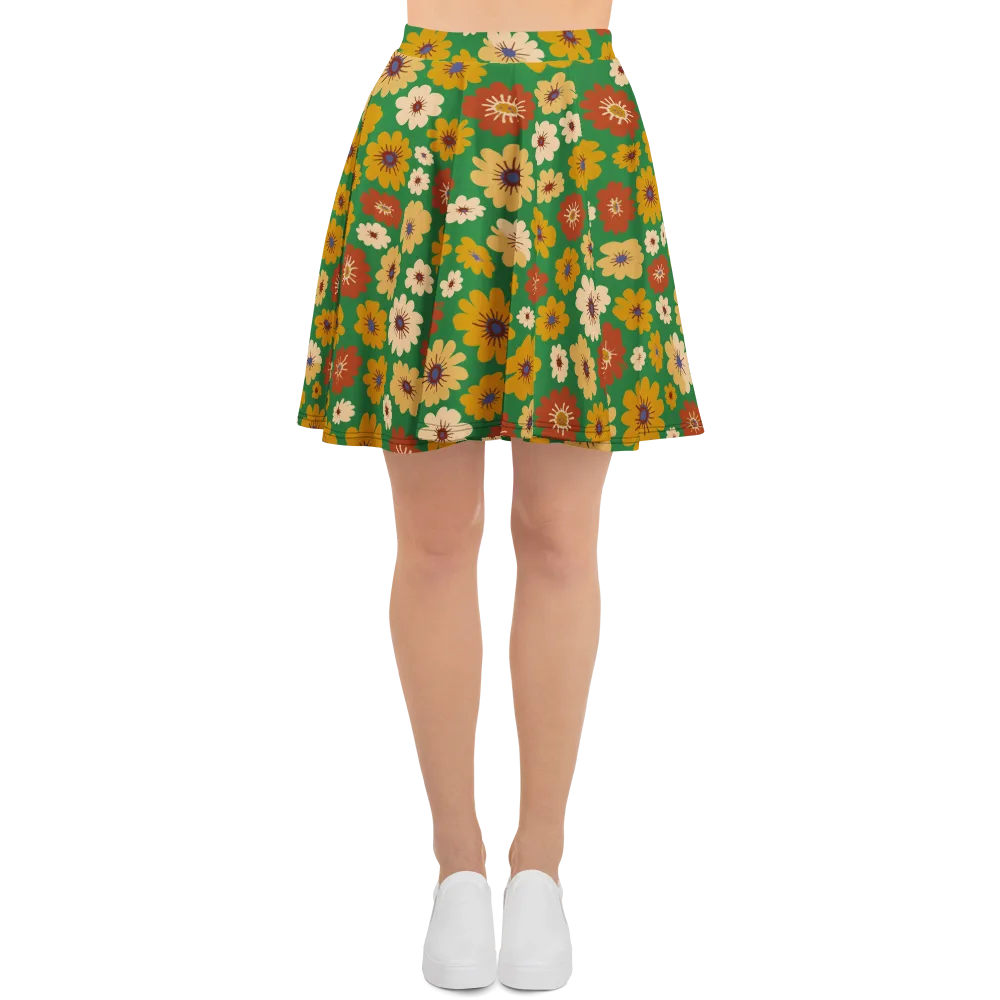 Garden Groove on Skater Skirt — Front