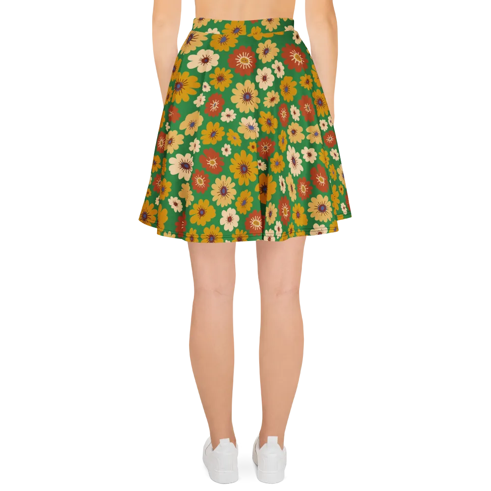 Garden Groove on Skater Skirt — Back