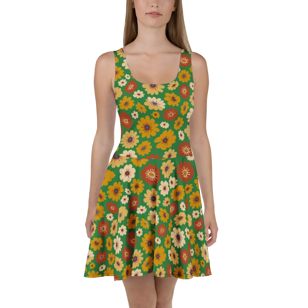 Garden Groove on Skater Dress — Front
