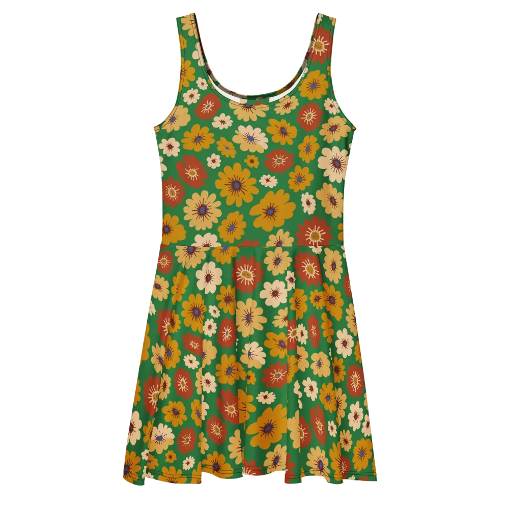 Garden Groove on Skater Dress — Front