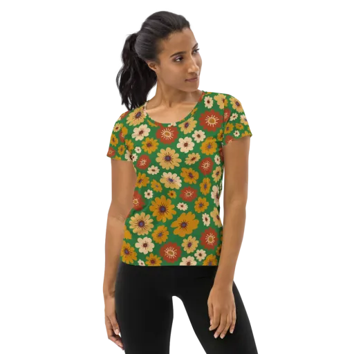 Garden Groove on a Women's Athletic T-Shirt