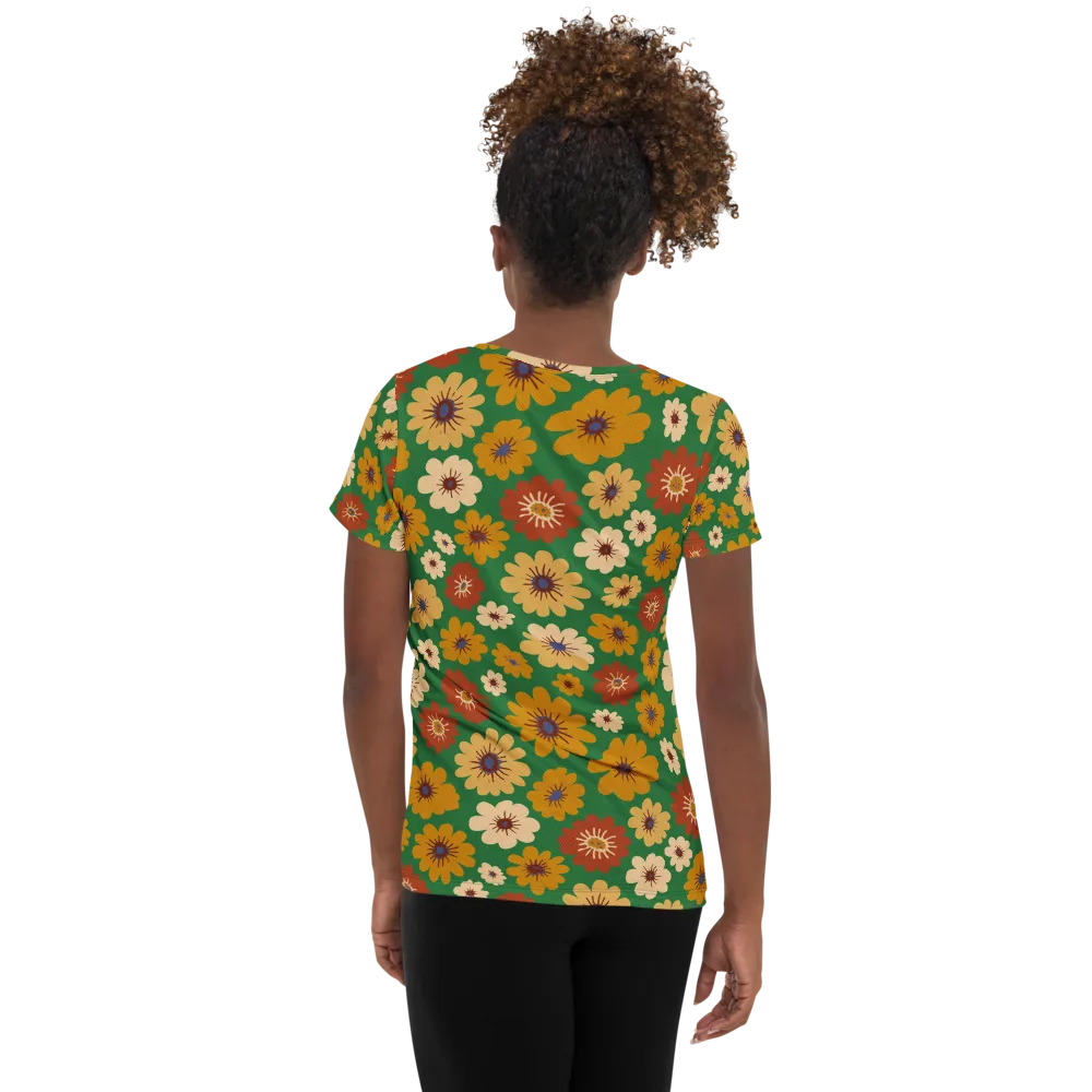 Garden Groove on Women's Athletic T-Shirt — Back