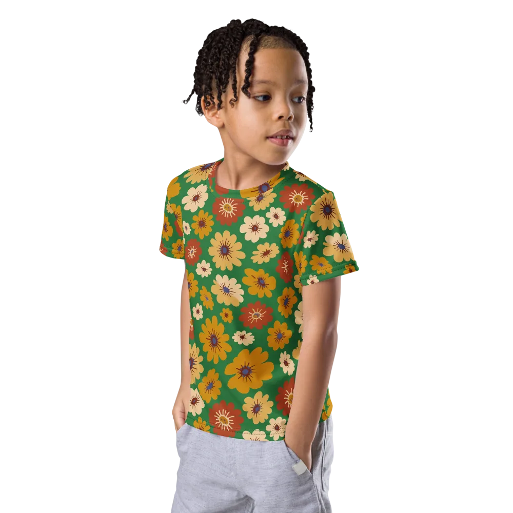 Garden Groove on Kids Crew Neck T-Shirt — Left Front