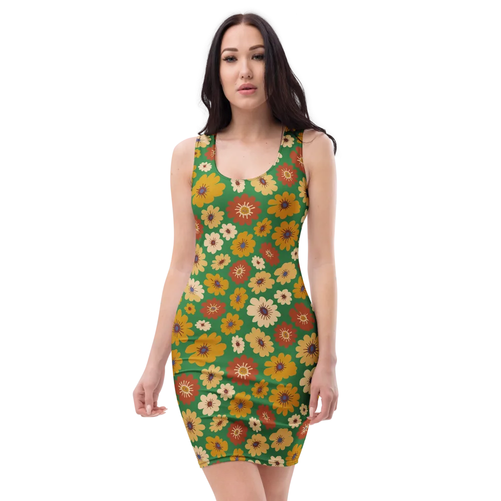 Garden Groove on Bodycon Dress — Front