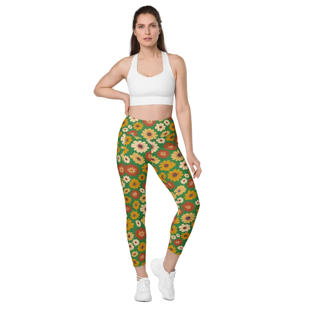 Garden Groove on Leggings with Pockets — Front