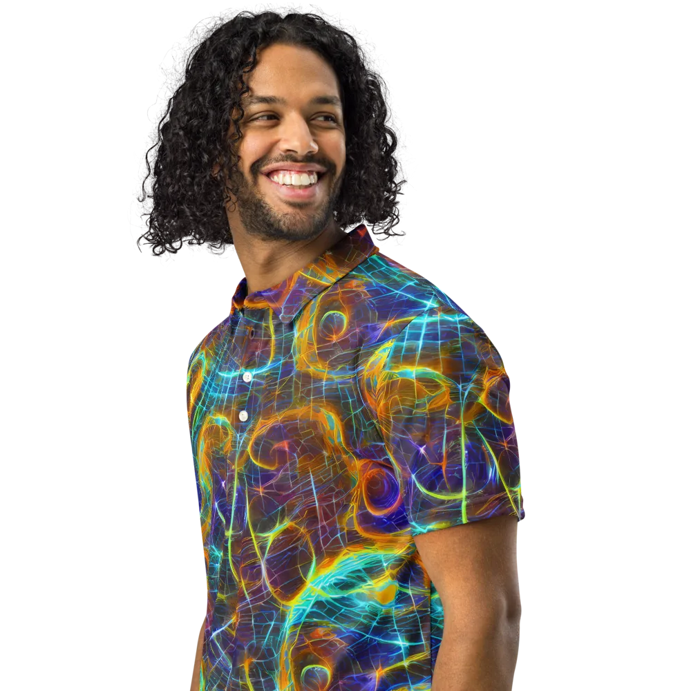 Sonic Vortex on Men's Slim Fit Polo Shirt — Left Front