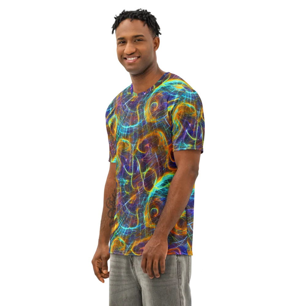 Sonic Vortex on Men's Cotton Crew Neck T-Shirt — Left Front