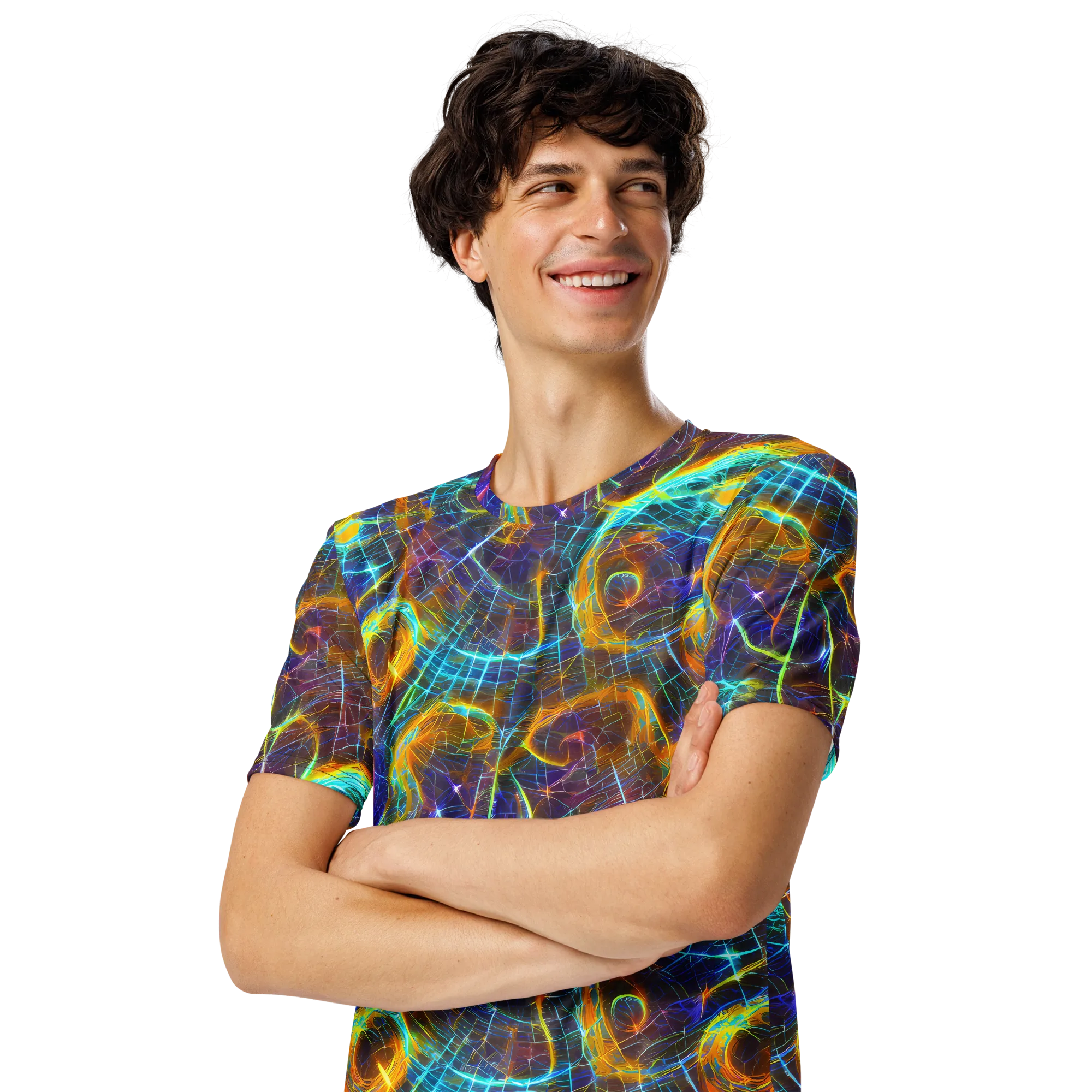 Sonic Vortex on Men's Crew Neck T-Shirt — Left Front
