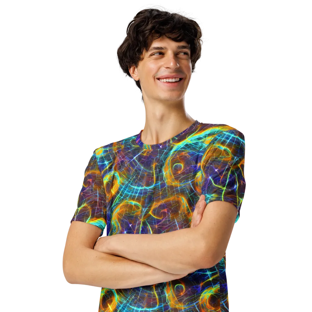 Sonic Vortex on Men's Crew Neck T-Shirt — Left Front