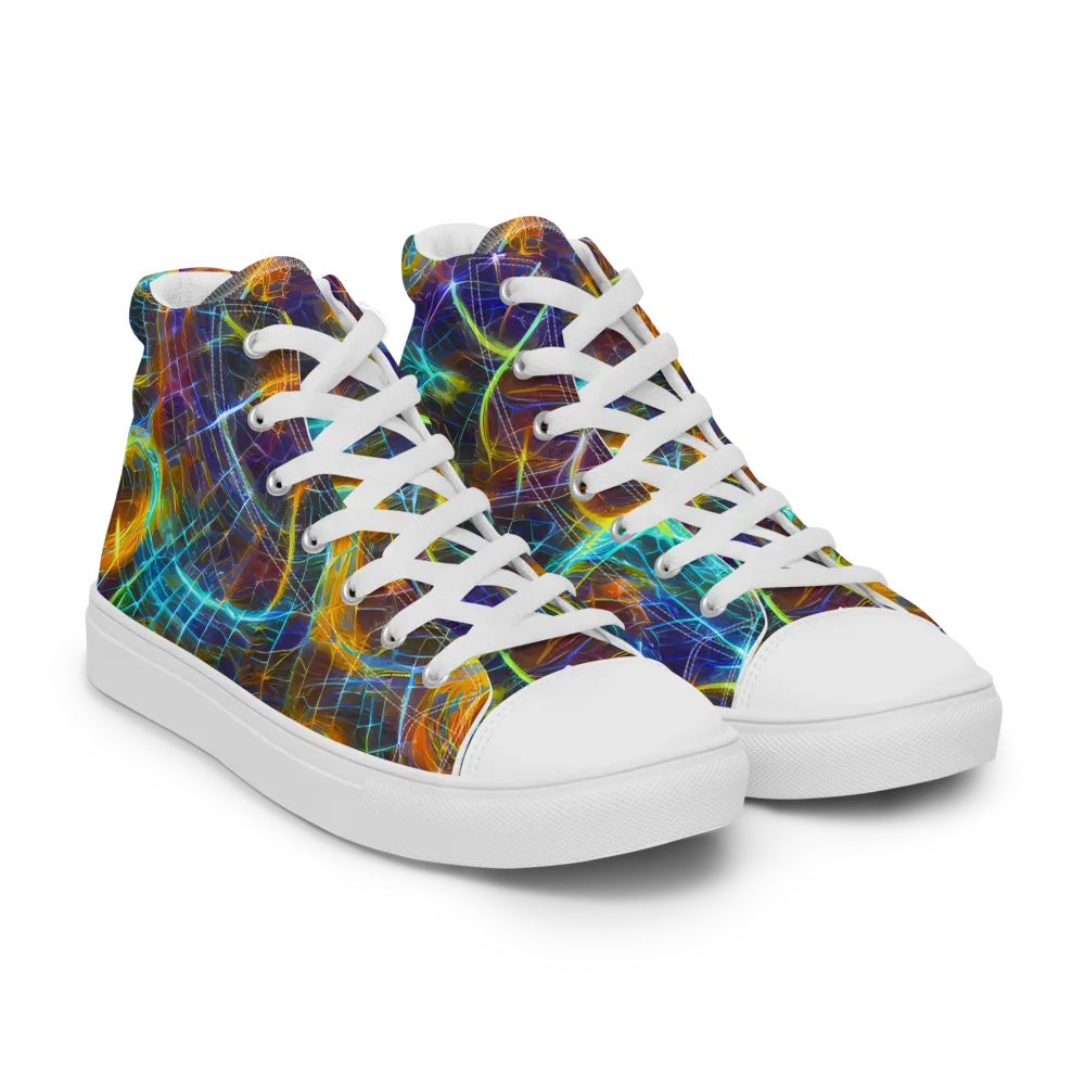 Sonic Vortex on Men's High Top Canvas Shoes — Right Front