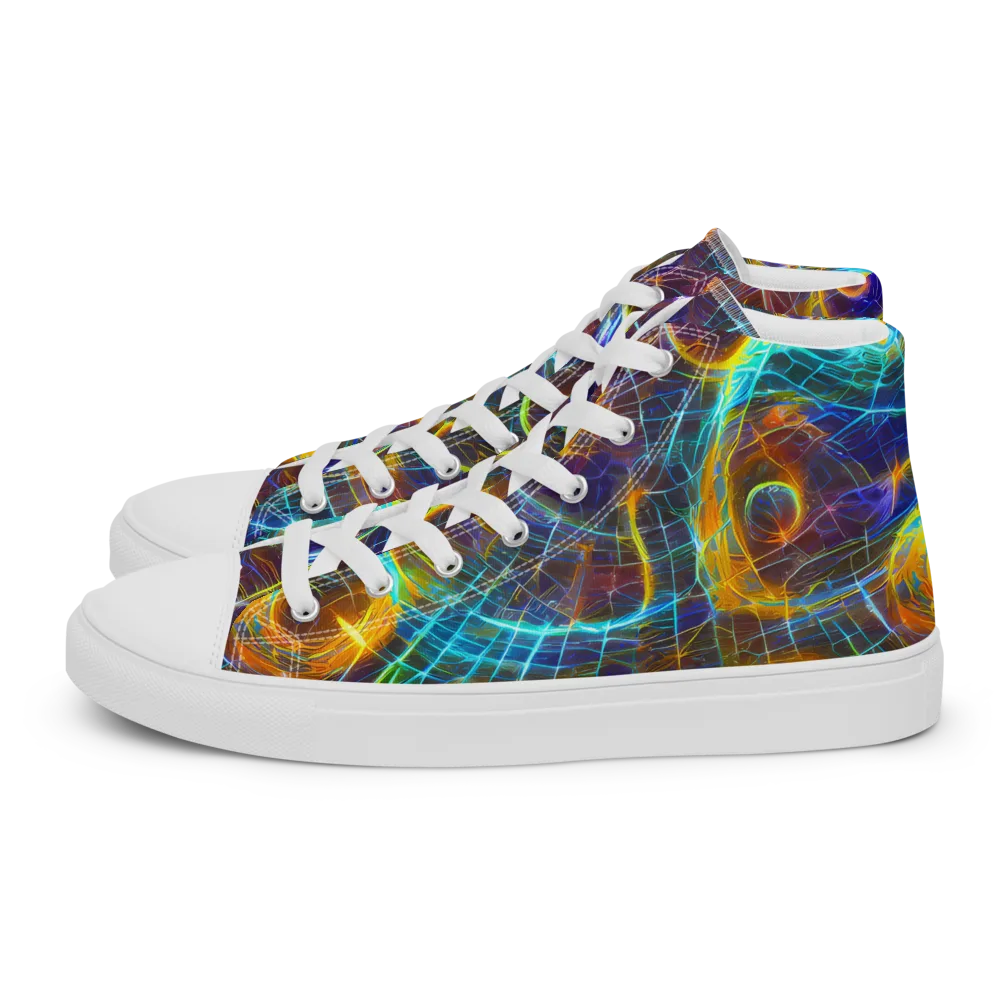 Sonic Vortex on Men's High Top Canvas Shoes — Left