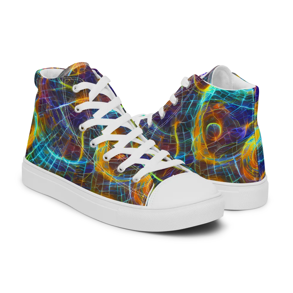 Sonic Vortex on Men's High Top Canvas Shoes — Right