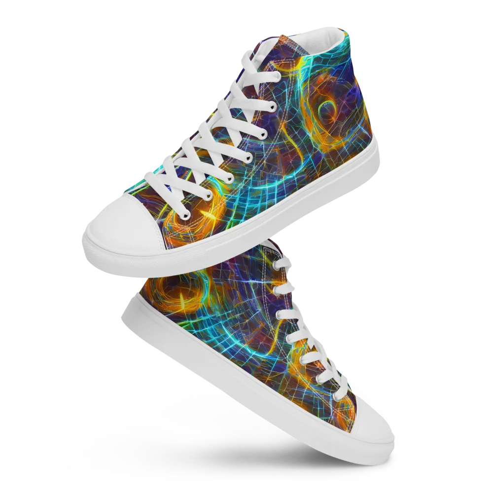 Sonic Vortex on Men's High Top Canvas Shoes — Front