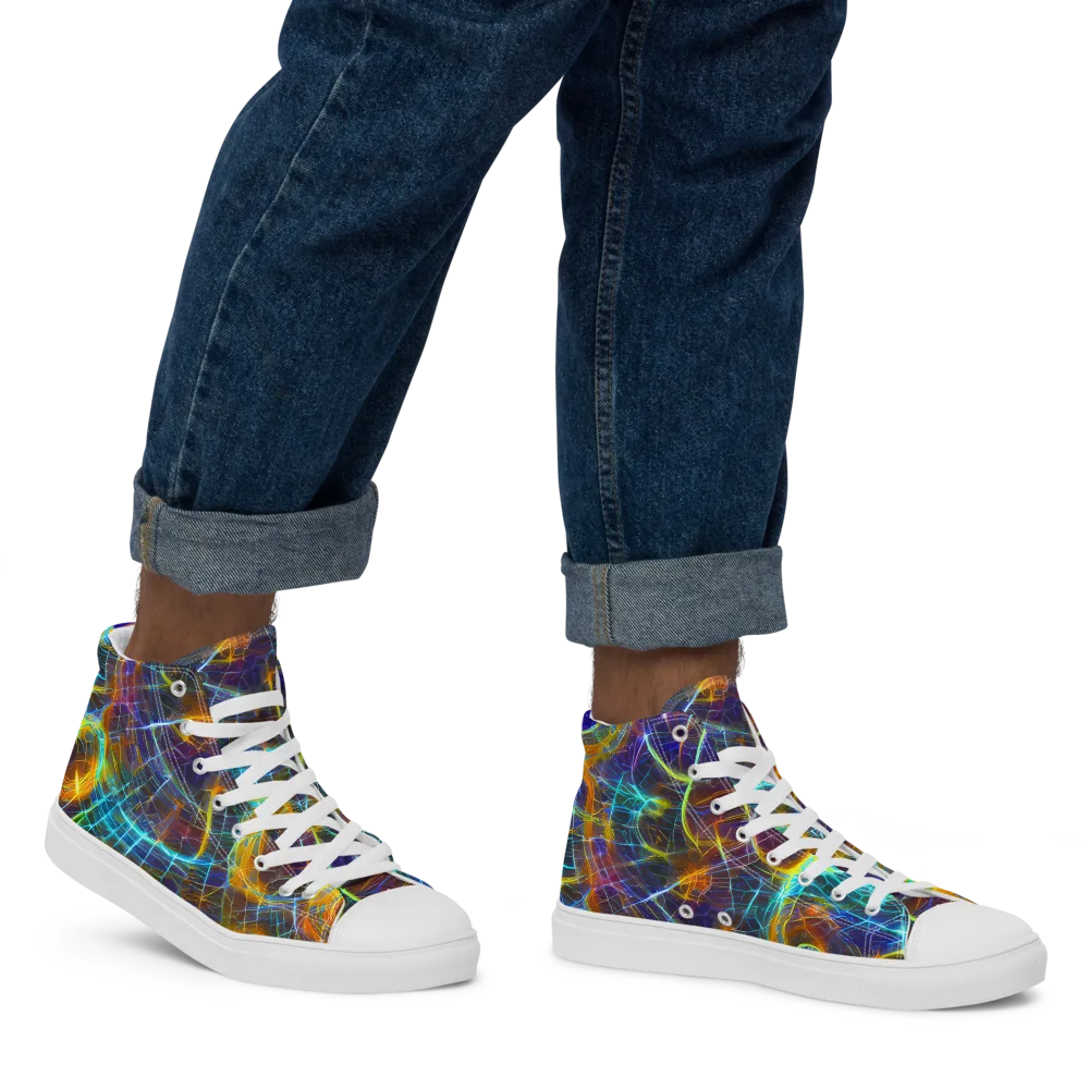 Sonic Vortex on Men's High Top Canvas Shoes — Right