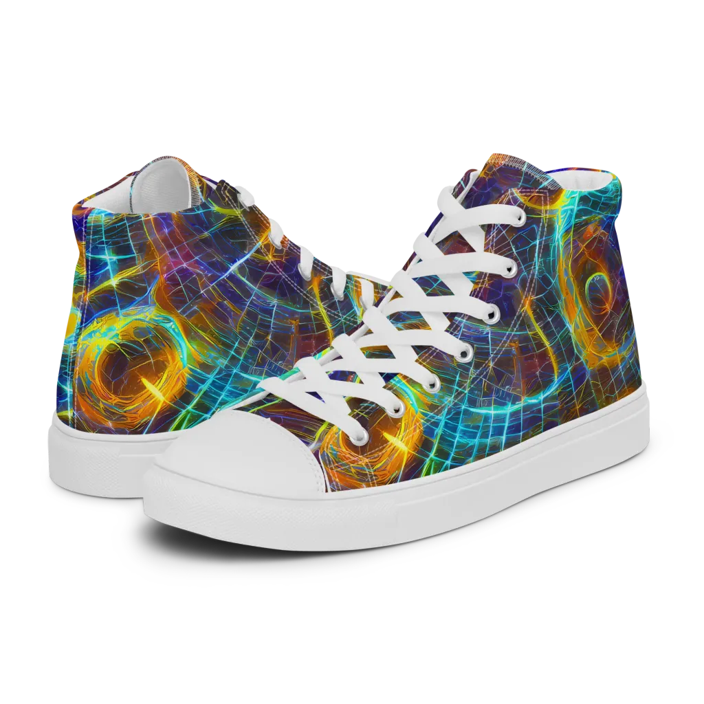 Sonic Vortex on Women's High Top Canvas Shoes — Left