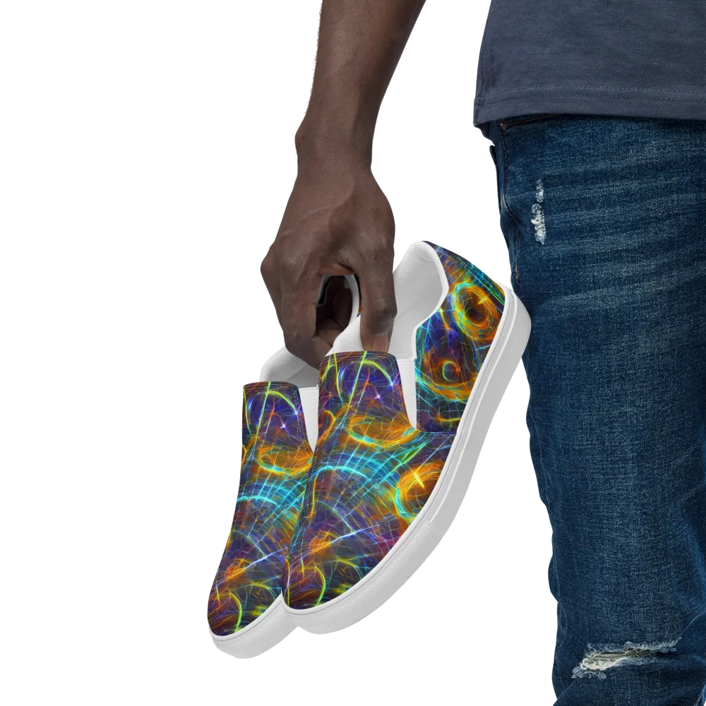 Sonic Vortex on Men's Slip-On Canvas Shoes — Left Front