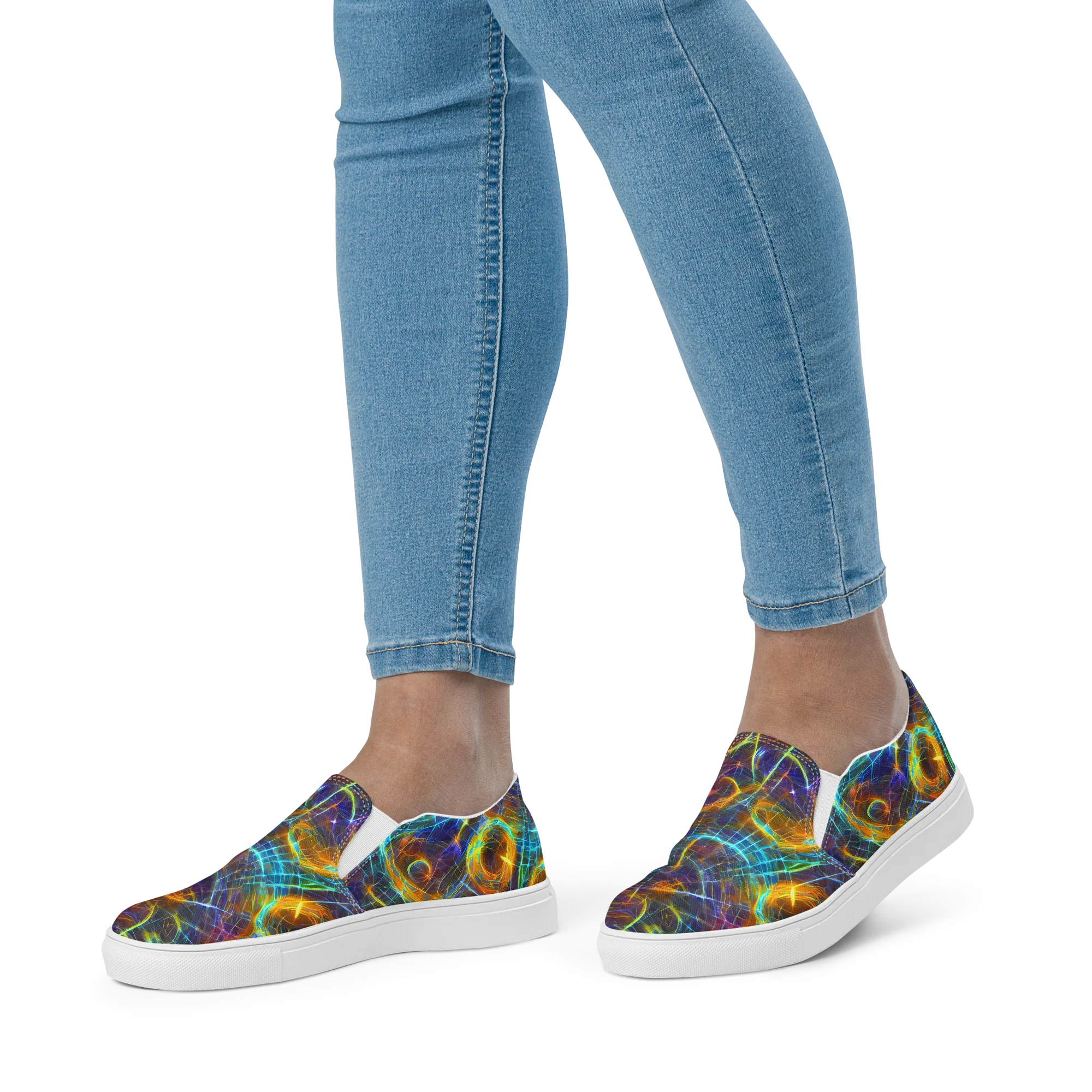 Sonic Vortex on Women's Slip-On Canvas Shoes — Front