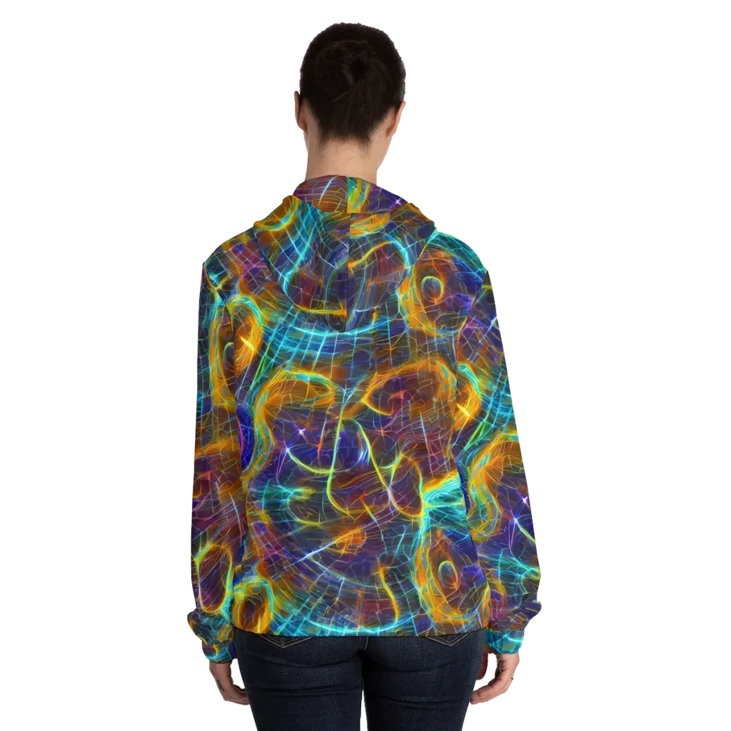 Sonic Vortex on Women's Full-Zip Hoodie — Back On Person