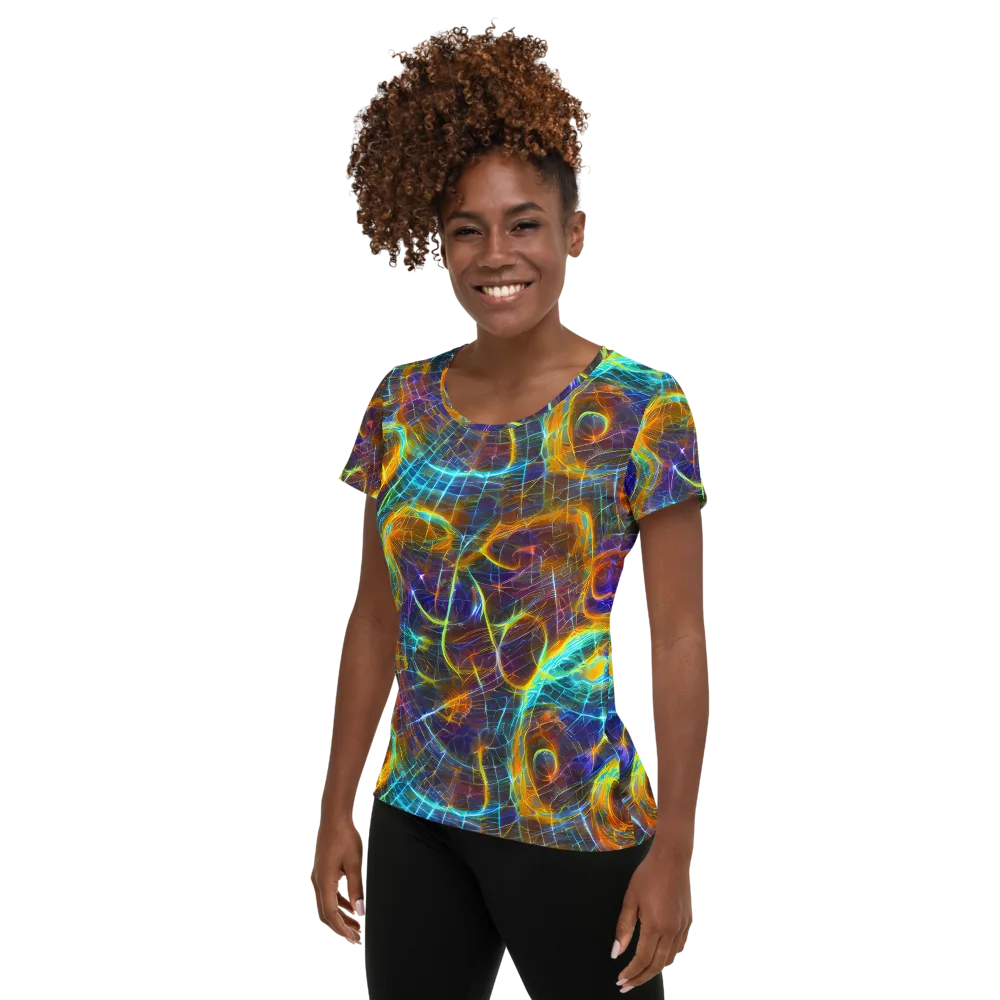 Sonic Vortex on Women's Athletic T-Shirt — Left
