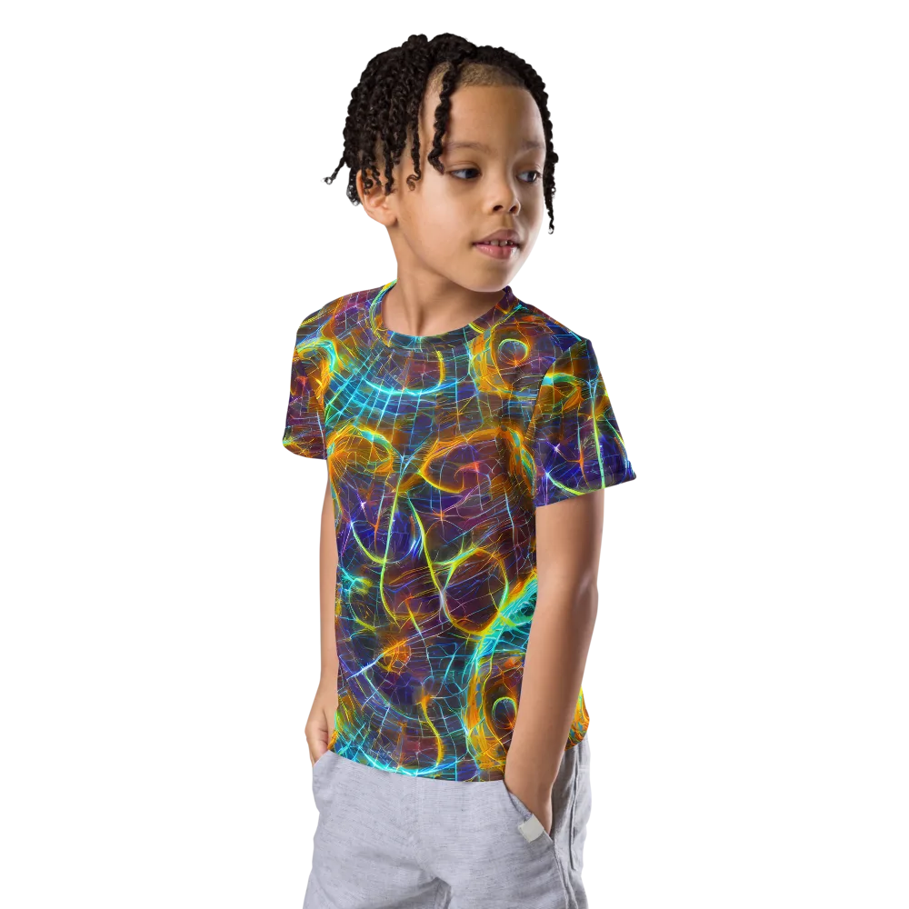 Sonic Vortex on Kids Crew Neck T-Shirt — Left Front
