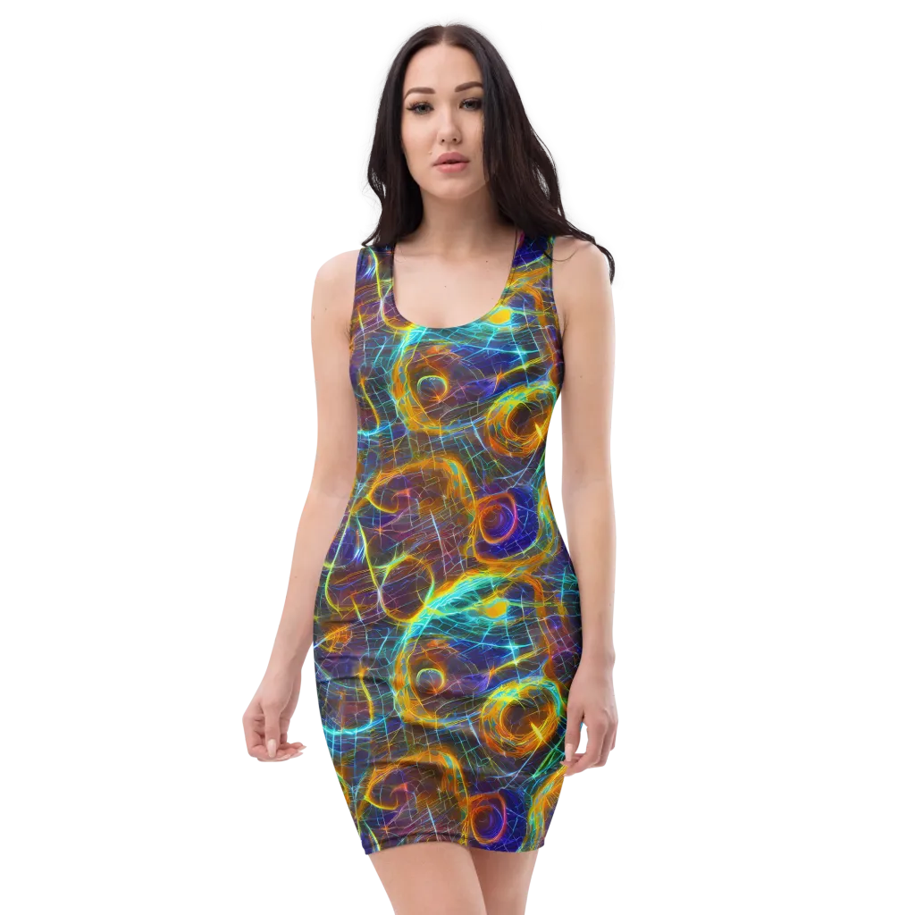 Sonic Vortex on Bodycon Dress — Front