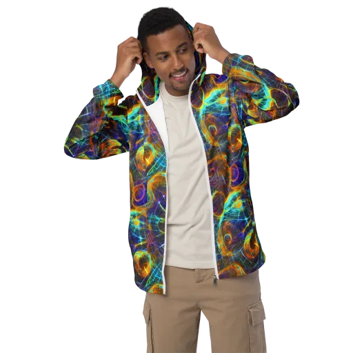Sonic Vortex on a Men's Windbreaker