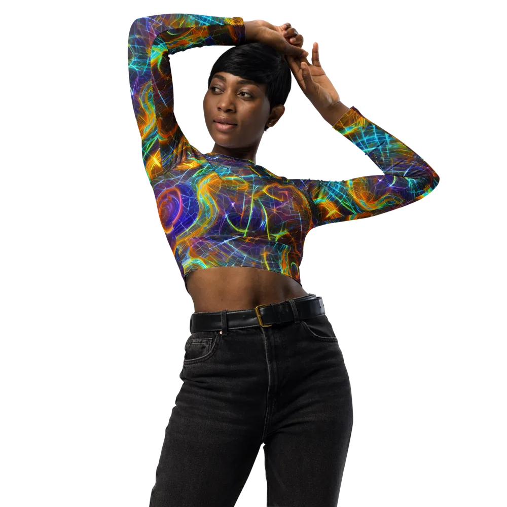 Sonic Vortex on Long Sleeve Crop Top — Front