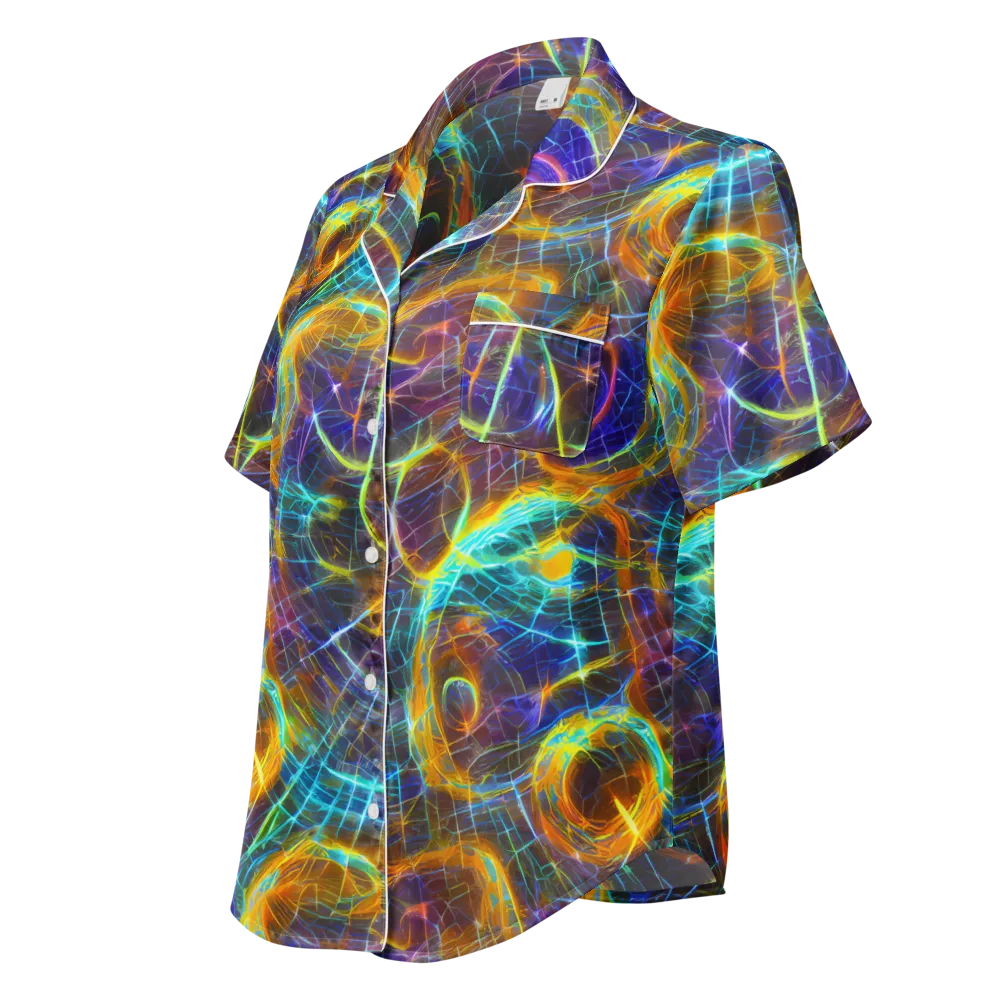 Sonic Vortex on Women's Short Sleeve Pajama Top — Left Front