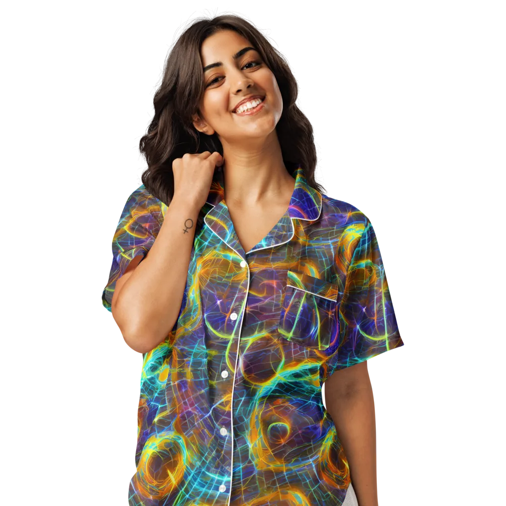 Sonic Vortex on Women's Short Sleeve Pajama Top — Front