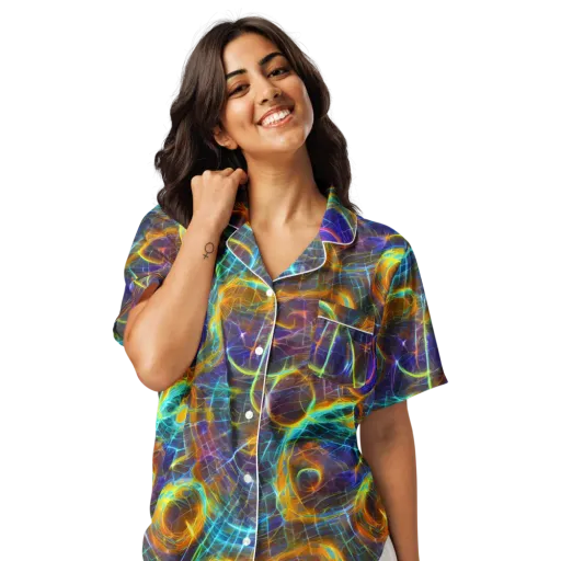 Sonic Vortex on a Women's Short Sleeve Pajama Top