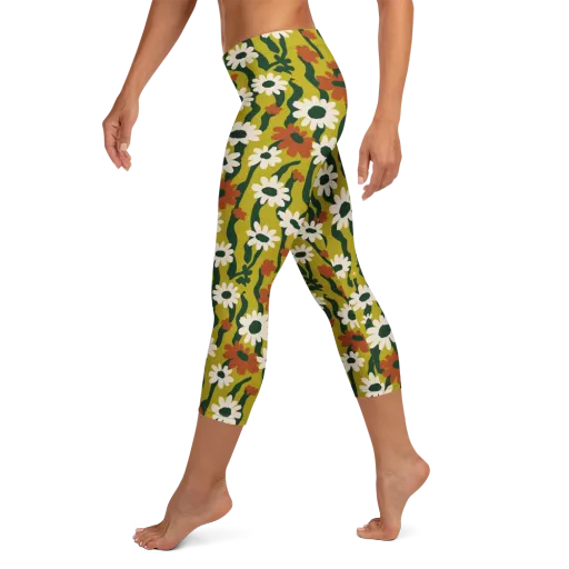 Wildflower Current on a Capri Leggings
