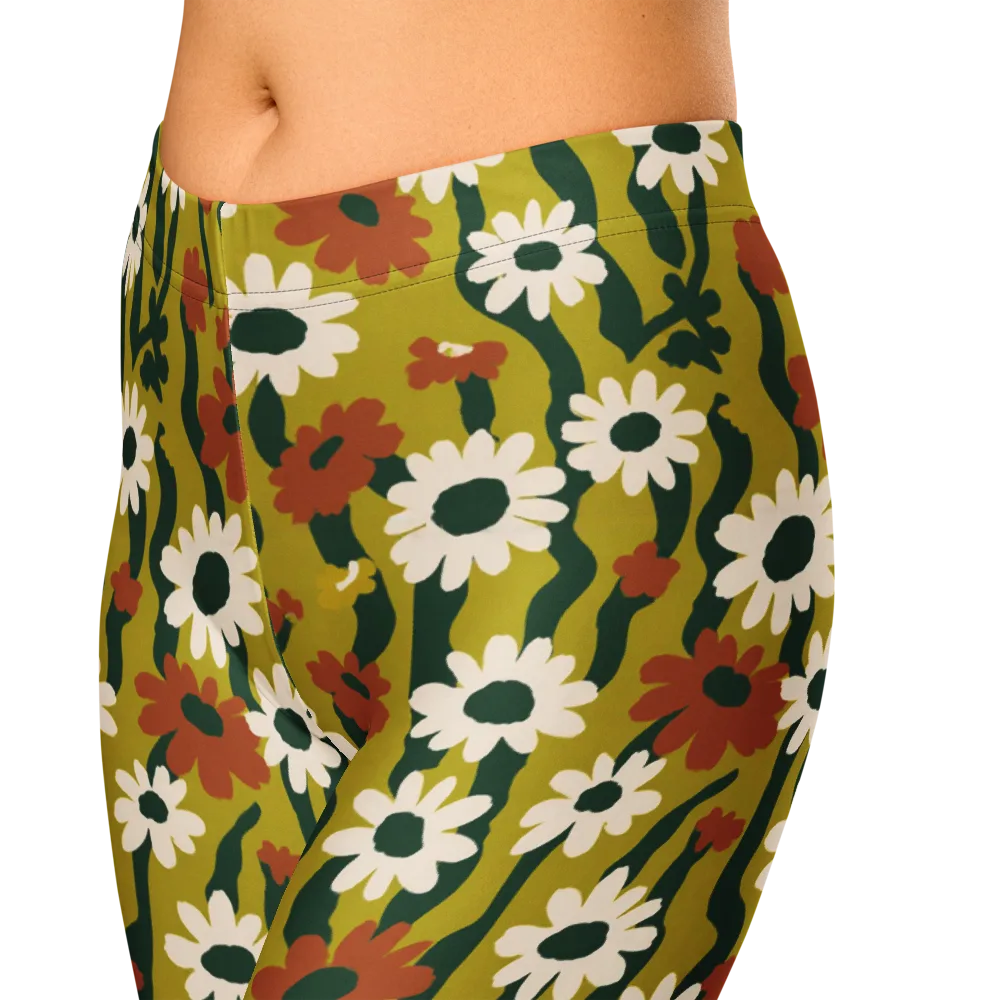 Wildflower Current on Capri Leggings — Zoomed-in