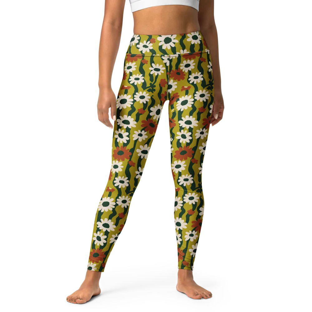 Wildflower Current on Yoga Leggings — Front
